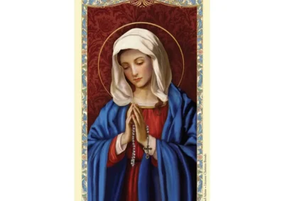 Our Lady of the Rosary Holy Card – Gold Foil Laminated Rosary Prayer Guide: F000006