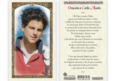 Prayer to Saint Carlo Acutis in Spanish – Laminated Catholic Holy Card: F000007