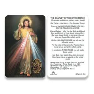 The Chaplet of the Divine Mercy Medal Card – Italian Designed Laminated Prayer Card