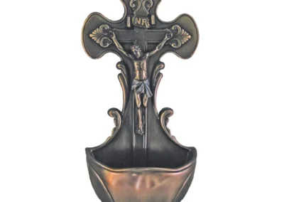 Crucifixion Holy Water Font in Cold Cast Bronze – Veronese Collection – 7.5": G000002