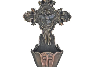 Holy Spirit Holy Water Font in Cold Cast Bronze – Veronese Collection – 6"