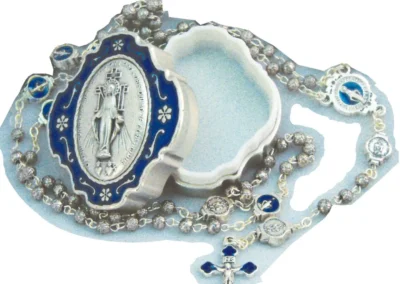 Miraculous Medal Rosary and Blue Box with Blue Accents -G000010