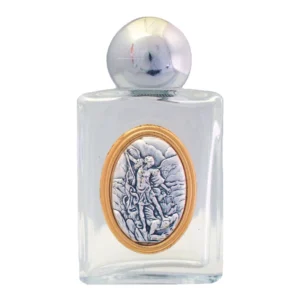 Saint Michael Glass Holy Water Bottle