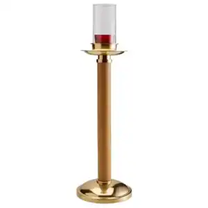 Sudbury Brass Acolyte Candlesticks - Brass/Wood