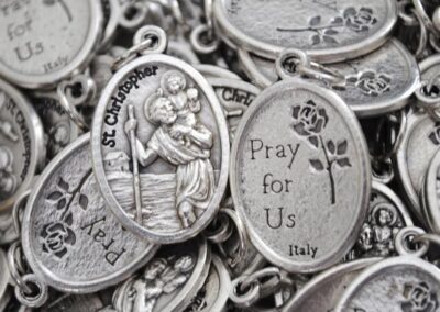 Saint Christopher Medal – Silver-Plated ZAMAC – Made in Italy – 1": H000002