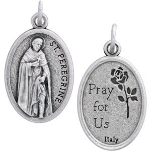 Saint Peregrine Medal – Silver-Plated ZAMAC
