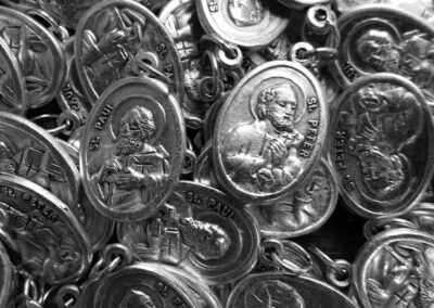 Saint Peter and Saint Paul the Apostles Medal – Silver-Plated ZAMAC – Made in Italy – 1"