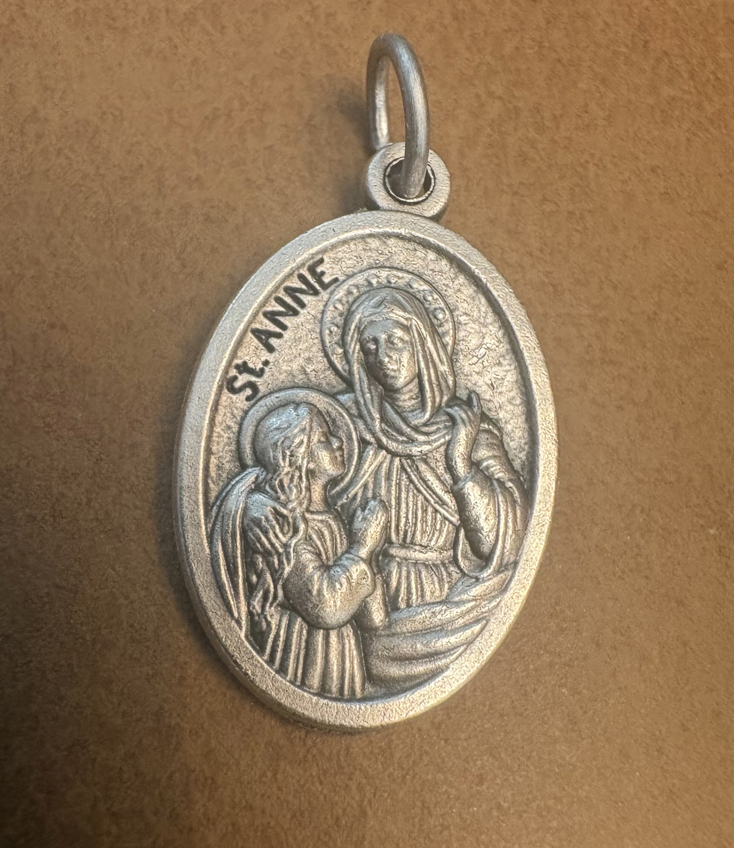 Saint Anne Medal Silver-Plated ZAMAC 1″ Saint Anne Medal Silver-Plated ZAMAC 1"