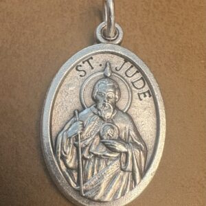 Saint Jude Thaddeus Medal Silver-Plated ZAMAC 1"