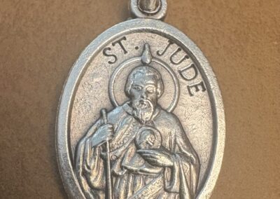 Saint Jude Thaddeus Medal Silver-Plated ZAMAC 1"