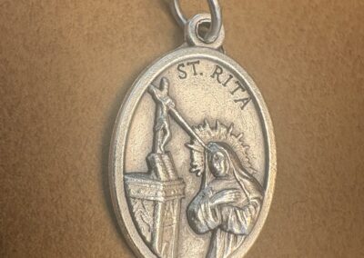 Saint Rita of Cascia Medal – Silver-Plated ZAMAC – Made in Italy – 1"