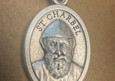 Saint Charbel Makhlouf Medal Silver-Plated ZAMAC 1"