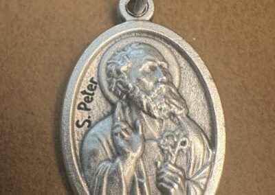 Saint Peter the Apostle Medal – Silver-Plated ZAMAC – Made in Italy – 1"