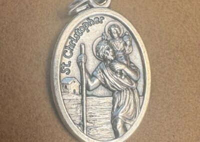 Saint Christopher Medal Silver-Plated ZAMAC 1"