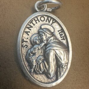 Saint Anthony of Padua Medal Silver-Plated ZAMAC 1"
