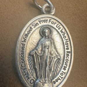 Miraculous Medal of Our Lady – Silver-Plated ZAMAC – Made in Italy – 1"