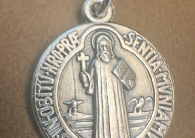 Saint Benedict Oval Medal Silver-Plated ZAMAC 1"