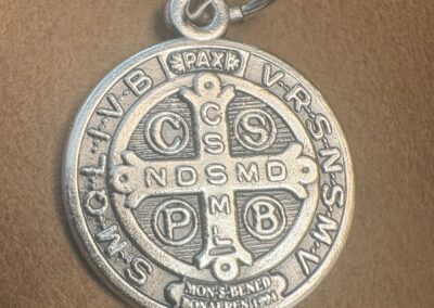 Saint Benedict Oval Medal Silver-Plated ZAMAC 1"