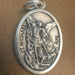 Saint Michael the Archangel Medal Silver-Plated ZAMAC 1"