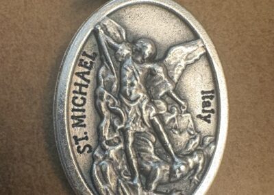 Saint Michael the Archangel Medal Silver-Plated ZAMAC 1"