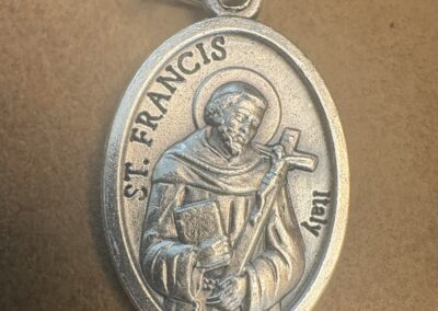 Saint Francis of Assisi Medal Silver-Plated ZAMAC 1"