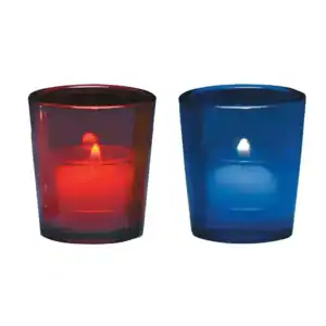 Glass Votive Holder Blue - 12/pk