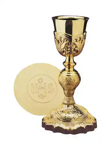 Coronation Chalice with IHS Paten & Case Coronation Chalice with IHS Paten & Case