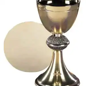 Budded Cross Chalice and Paten Set
