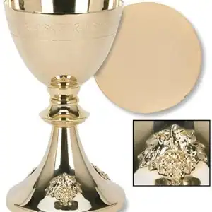 Grape Cluster Design Chalice and Paten Set