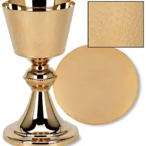 Hand Hammered Finish Chalice and Paten Set