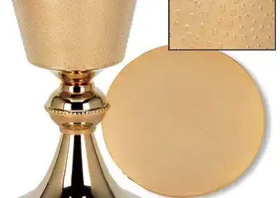Hand Hammered Finish Chalice and Paten Set