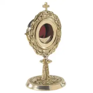 Monstrance with Removable Luna – 24kt Gold-Plated Brass