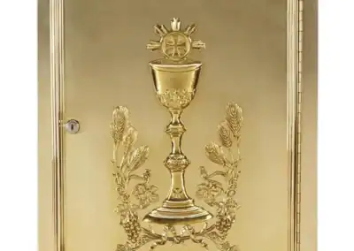 Chalice & Host Brass Tabernacle – High-Polished Solid Brass