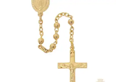 GOLD OVER STERLING SILVER ROSARY DELUXED GIFT BOX