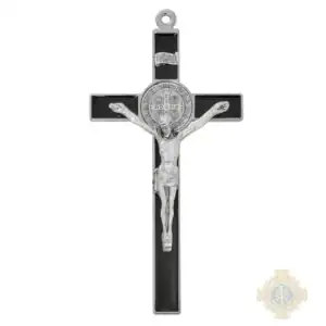8-Inch. Black Epoxy Italian St. Benedict Crucifix