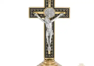 3.5" Gold & Black St. Benedict Standing Crucifix