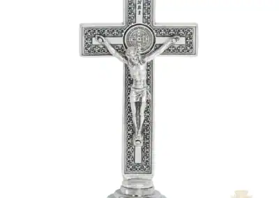 3.5" Silv Ox Stan St. Benedict Standing Crucifix