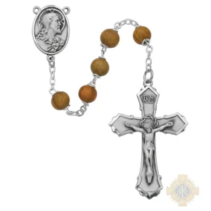 Olive Wood Rosary with Sterling Silver Crucifix