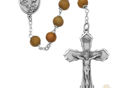 Olive Wood Rosary with Sterling Silver Crucifix