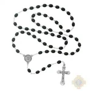 Black Wood 4-Way Rosary with Pewter Crucifix