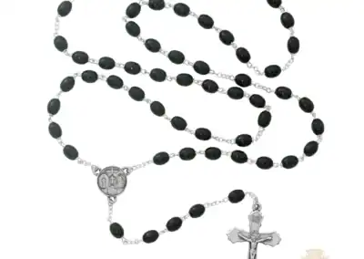 Black Wood 4-Way Rosary with Pewter Crucifix