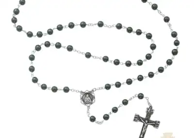 Genuine Hematite Rosary with Pewter Crucifix