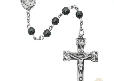 Genuine Hematite Rosary with Sterling Silver Crucifix