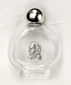 Saint Pio Small Silhouette Glass Holy Water Bottle