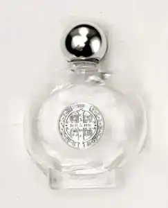 Saint Benedict Small Silhouette Glass Holy Water Bottle