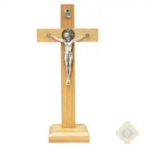 7" St. Benedict Brown Standing Crucifix Bagged