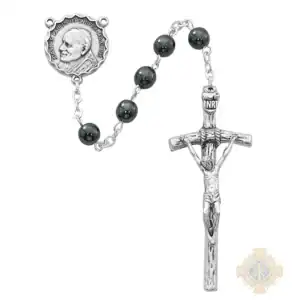 6mm Hematite Papal Rosary