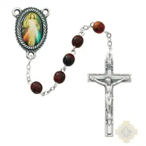 6mm Red Divine Mercy Rosary