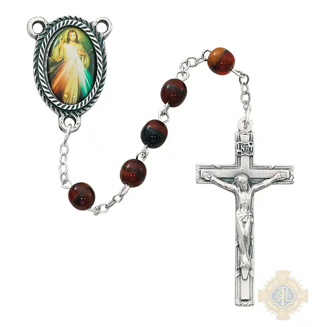 6mm Red Divine Mercy Rosary 6mm Red Divine Mercy Rosary