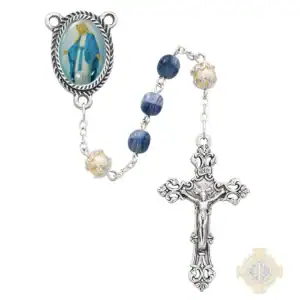 Blue And White Lady Of Grace Rosary
